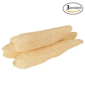 ASD 3-Pack Natural Whole Loofah Sponge - Biodegradable Natural Fiber Exfoliating Body Scrubber for Shower & Bath Personal Care - Plant-Based Gentle Cleaning Dishwashing Scouring Pad for Body & Dishes, Stainless Steel Grill & Cookware tiktokshopspringglowu