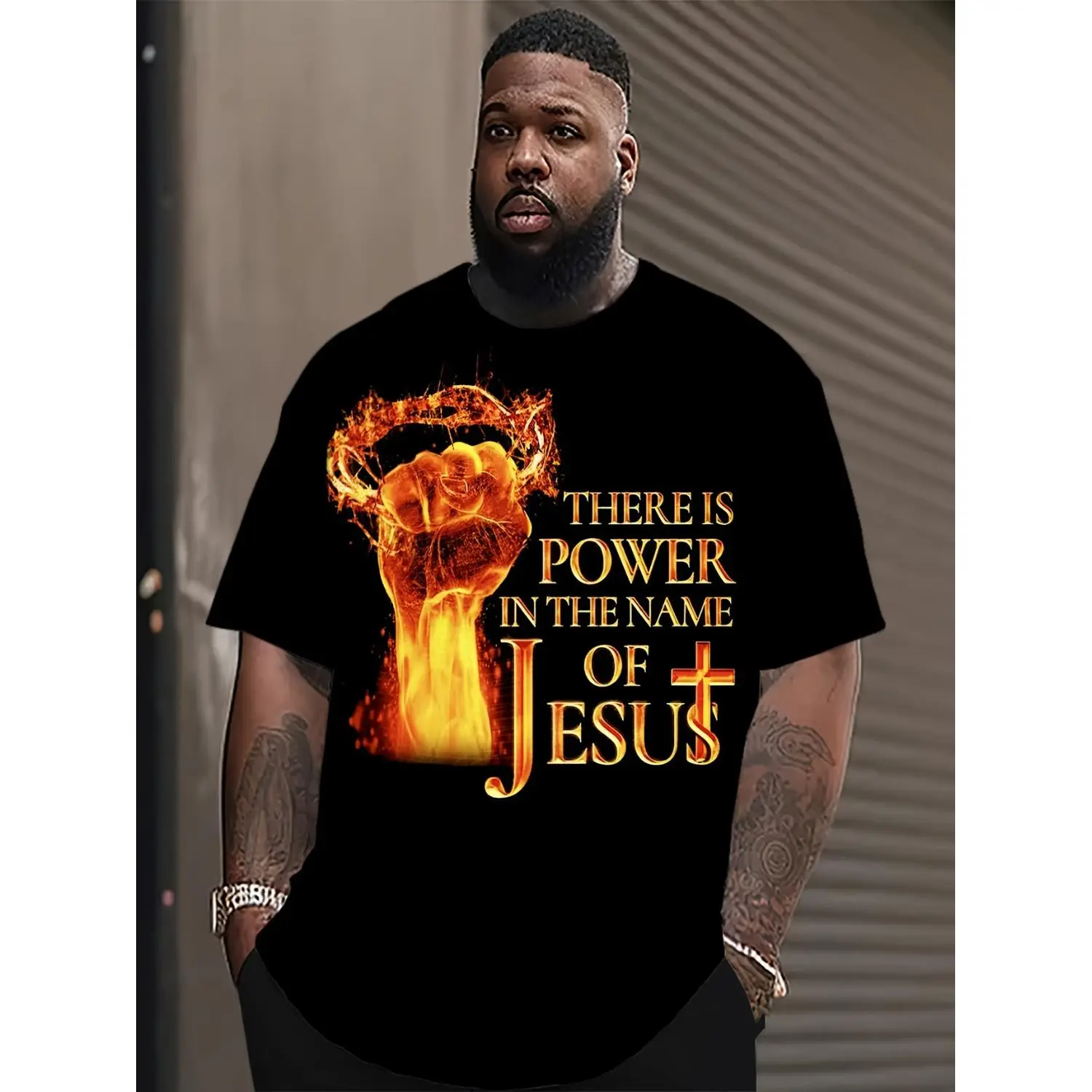 [Power T-Shirt] Extra Large Men'S Power In The Name Of Jesus' T-Shirt