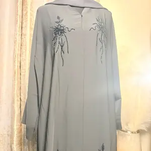 Grey Luxe Beaded Abaya