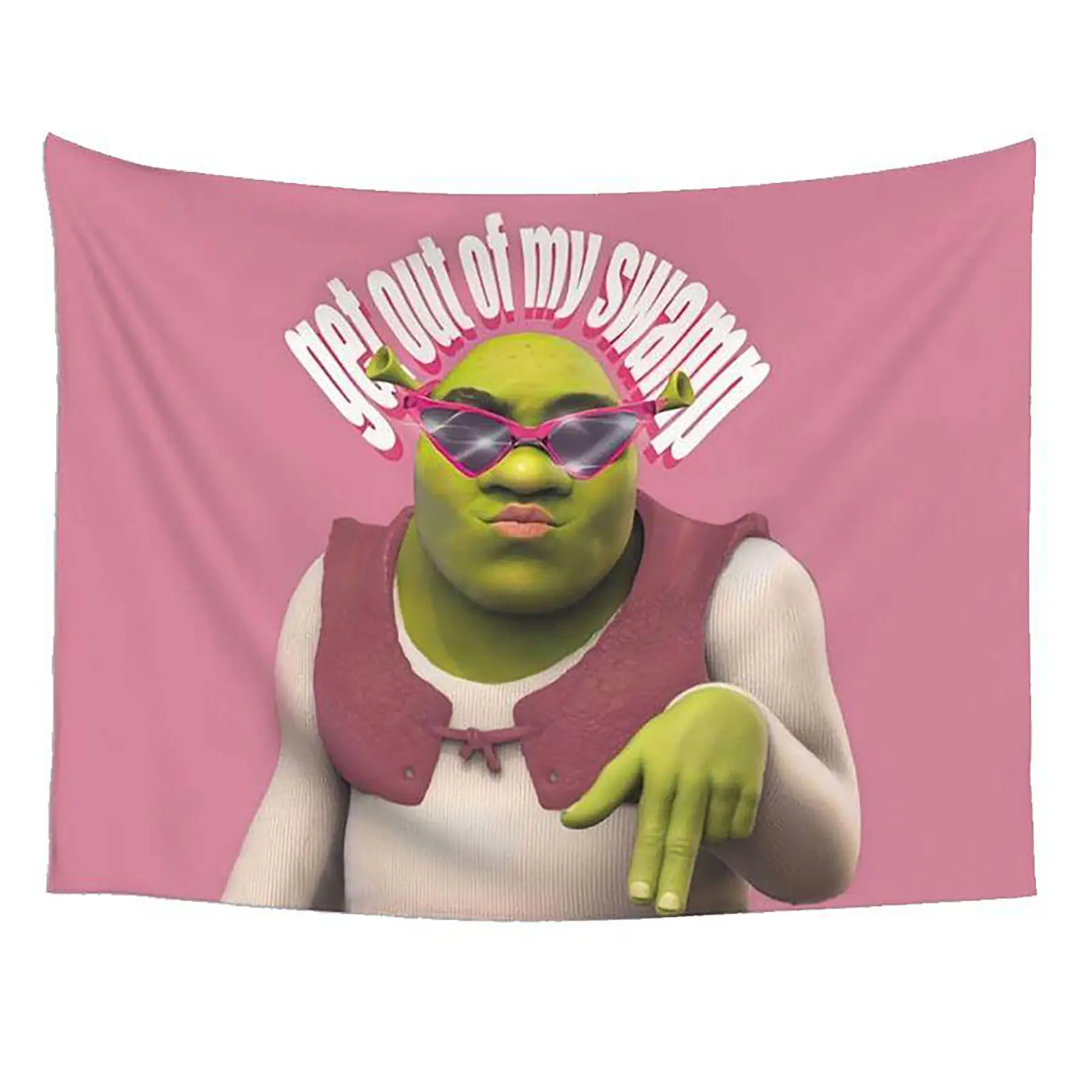Funny Shrek Pink 3x5Ft Flag Tapestry For Wall Hanging Bedroom Man Cave College Dorm Room Decor Outdoor Bannery With 4 Brass Grommets
