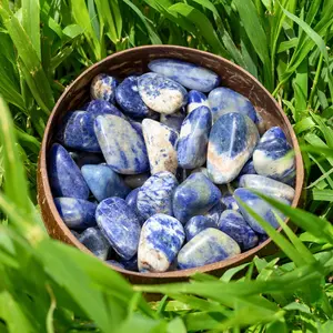 Down To Earth Sodalite Tumbled Stones 0.75-1.25 Inches Polished for Self-Expression Confidence & Emotional Balance Third Eye & Throat Chakra Healing