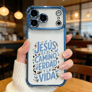 Spanish Jesus iPhone Case, Christian Bible Verse Phone Cover, Faith Gift Shockproof Case for iPhone 11-17 Pro Max DDSJ260407033