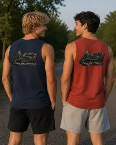ASI Black Out Edition Muscle Tee | Never Stop Adapting Tank Top | Men's Sleeveless Gym Shirt | Fitness Tank | Outdoor Adventure Apparel