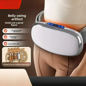 Lazy belly throwing machine waist slender waist fitness hot compress massage belt abdominal massager White