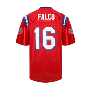 ABTOT Shane Falco Jersey #16 Replacement Movie Soccer Jersey Red Compression Shirt with Short Sleeves and Slightly Stretched Soccer Training Uniform