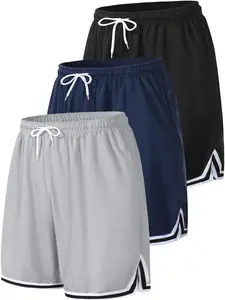 Men's Contrast Binding Drawstring  Split Track Shorts, Casual Breathable Pocket Elastic Waist Activewear Athletic Shorts for Summer, Fashion Men's Bottoms for Daily Wear