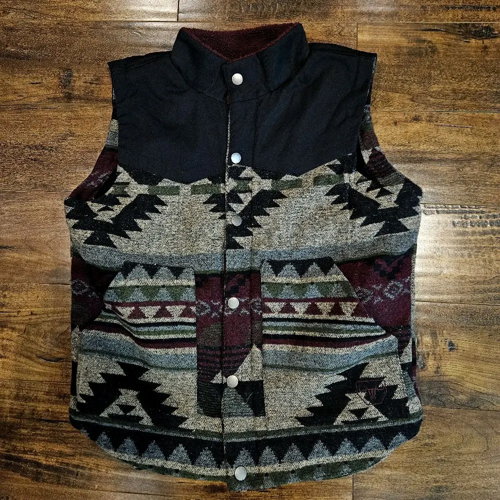 Western vest Aztec print Tops Mens Western vest Aztec print Tops Mens