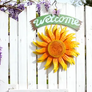 Sunflower Wind Spinner Metal Outdoor Decoration, Rotating Garden Ornament, Durable Rust-Resistant Design for Lawn/patio/fence/garden, Garden Accessories