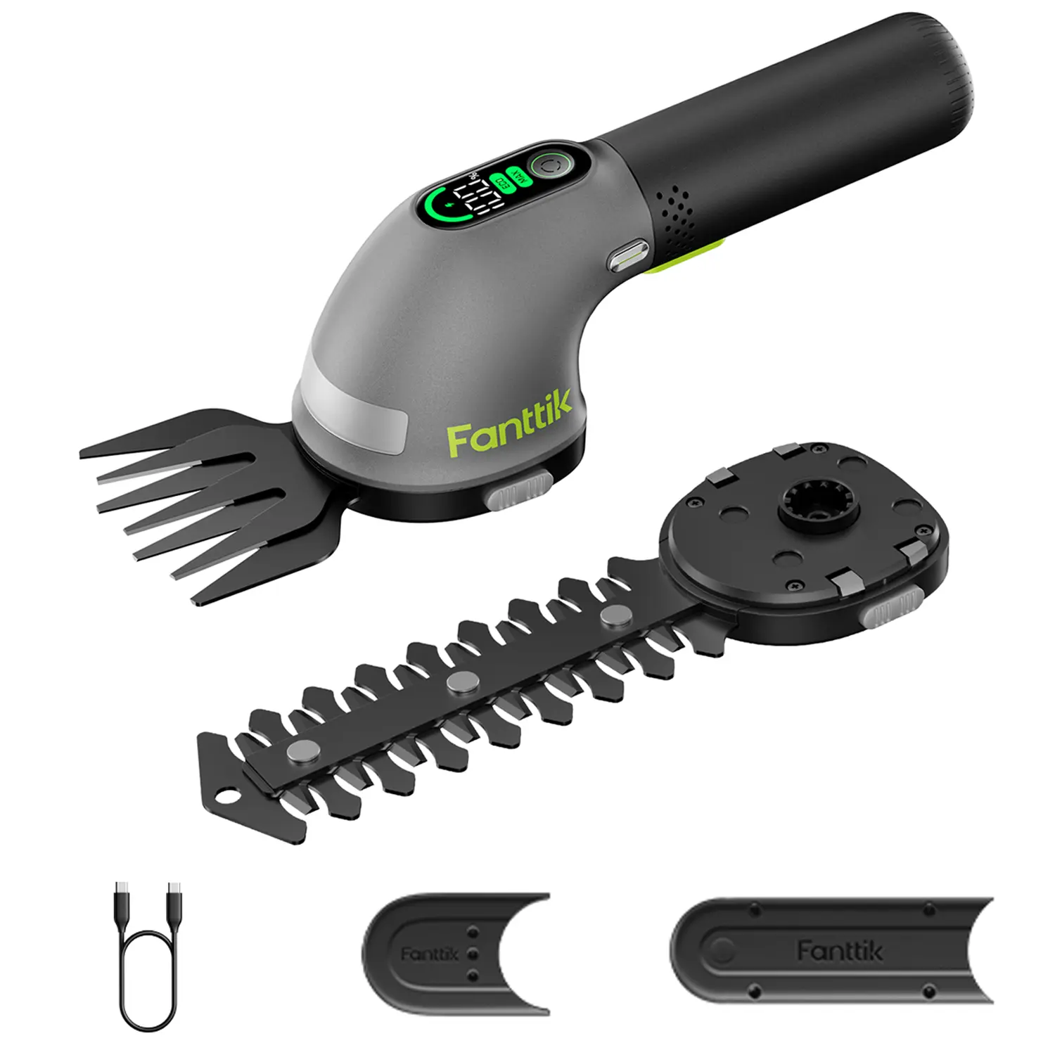 Fanttik Z10 Pro Cordless Hedge Trimmer, 6” Shurbbery Trimmer & 3.5” Grass Shear, Dual-Mode with Battery Display, Type-C Fast Charge, Two Blades for Yard, Garden, Lawn Care SummerWins summerwins