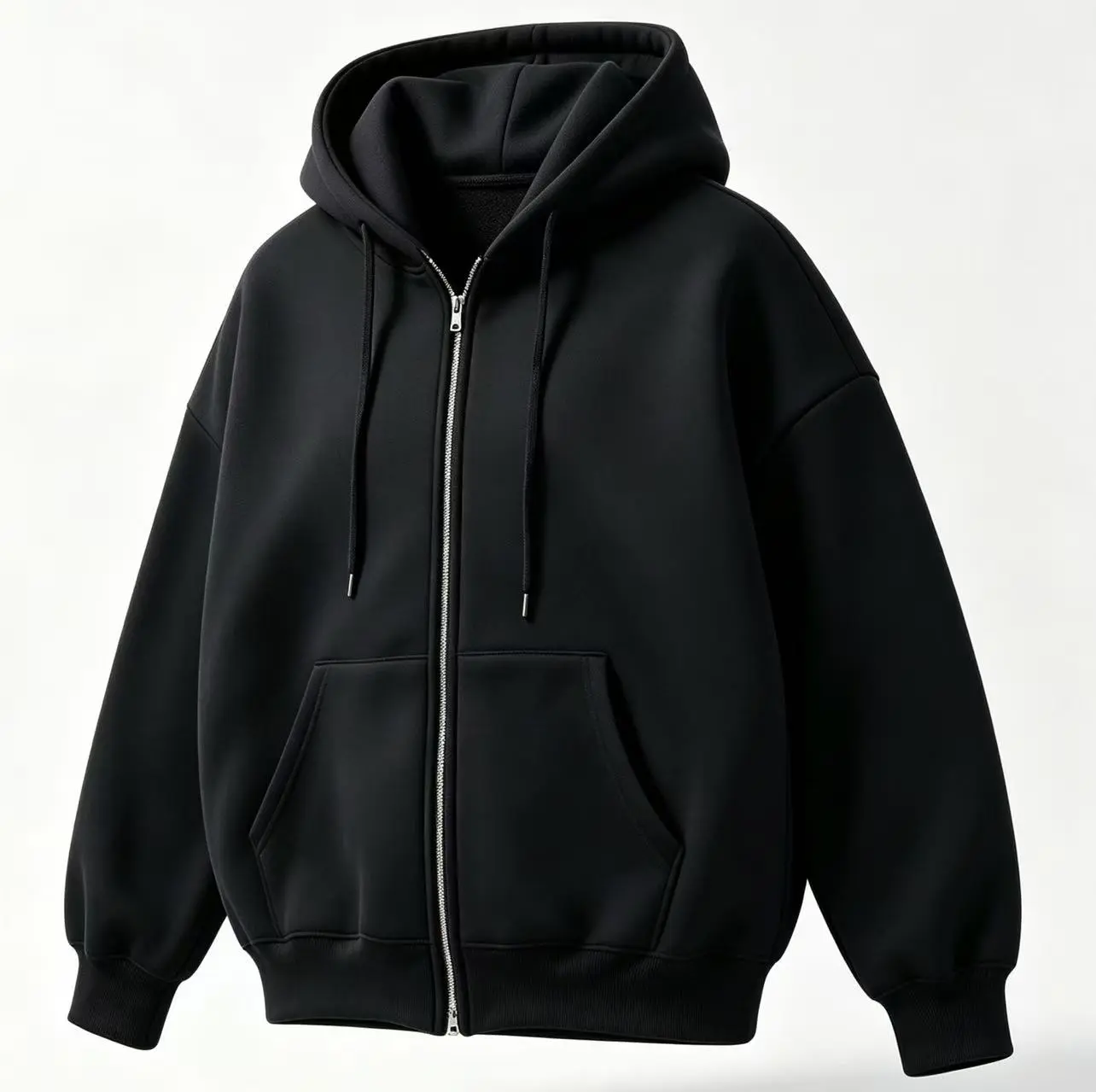 Men’s Loose Plain Long-Sleeve Hooded Sweatshirt Jacket - Unisex Menswear Zip-Up Top with Zippers, Retro Casual Sports Outerwear