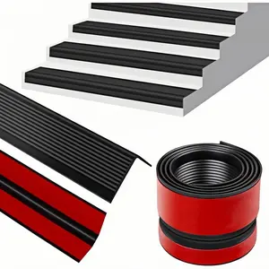 1 Roll of 1mx7.3cm Self-adhesive Stair Edges Decorative Strip, Stair Step Edges Protector, Flexible PVC Stair Edges Decorative Line, Suitable for Indoor and Outdoor Stair Steps