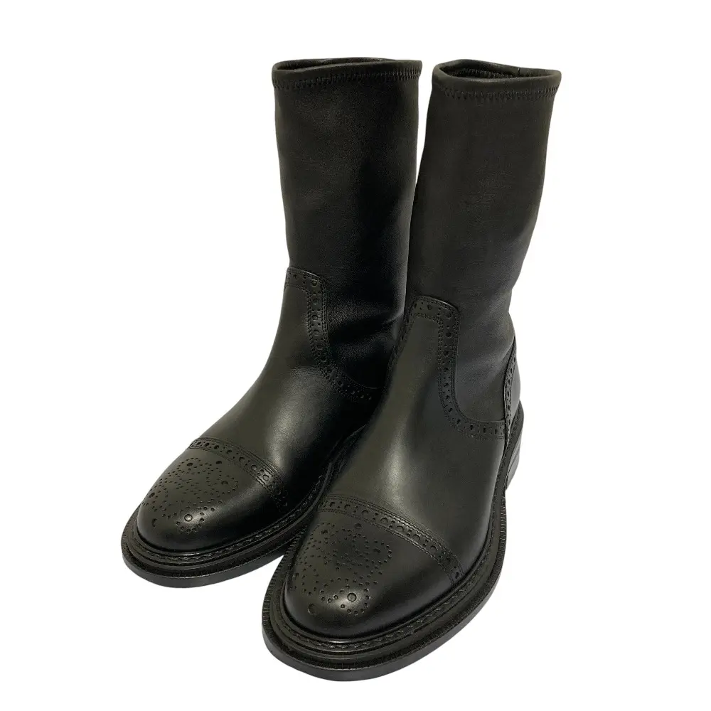 Pre-owned Loewe Lambskin Small Leather Goods Medallion Nappa Leather Short Boots