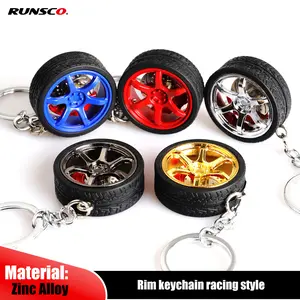 RIM wheel keychain Car wheel Nos Turbo keychain key ring metal with Aluminum Brake discs Keyfob for TE37 TOYOTA style