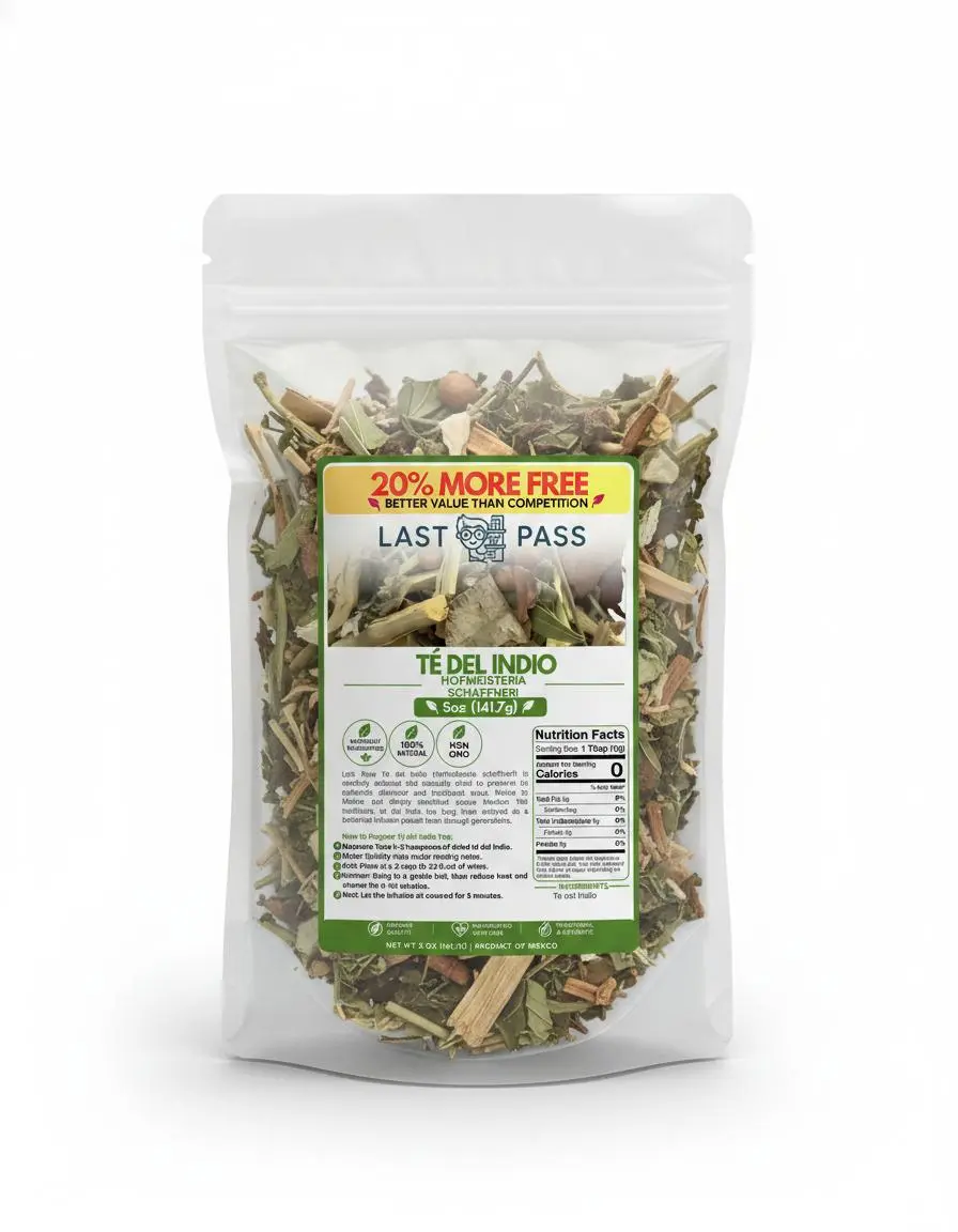 Last Pass Te del Indio Wildcraft Loose Leaf Tea, 5oz Traditional Mexican Herbal Tea with Bold Aroma, Rooted in Mexican Herbal Traditions