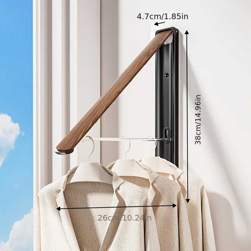 No drilling required [glue not included] / Drilling wall-mounted metal minimalist clothes drying rack; space aluminum foldable hidden blanket hanger; balcony bay window indoor hidden storage clothing organizer