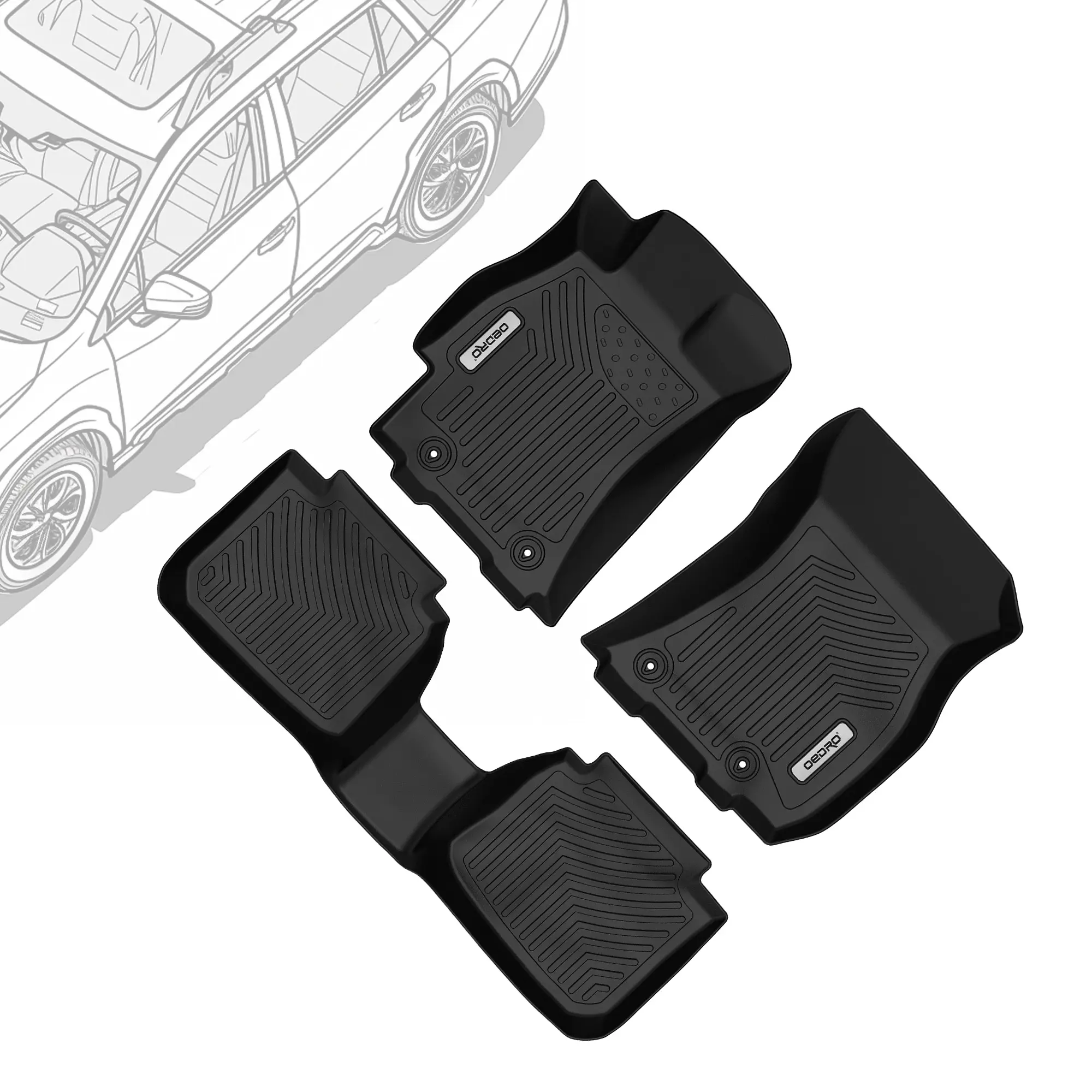 OEDRO TPE Floor Mats fits 2015-2019 Subaru Outback, 2015-2019 Subaru Legacy, All Weather, Waterproof