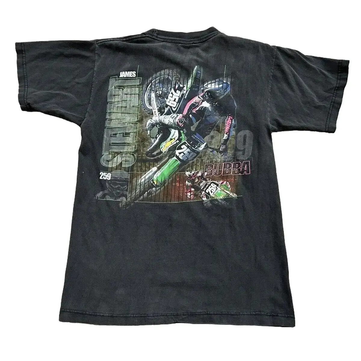 Vintage 2003 James Bubba Stewart 259 Motocross Racing Supercross T Shirt Sweatshirt Hoodie 2 Sided Reprint