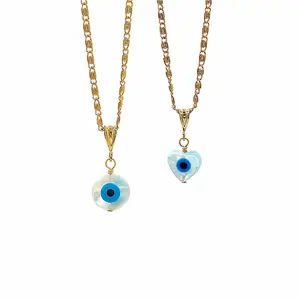 Mother of Pearl Evil Eye Necklace | Genuine Pearl | Evil Eye Jewelry | Spiritual Jewelry | Hypoallergenic Necklace | Dainty Necklace | Sterling Silver Jewelry