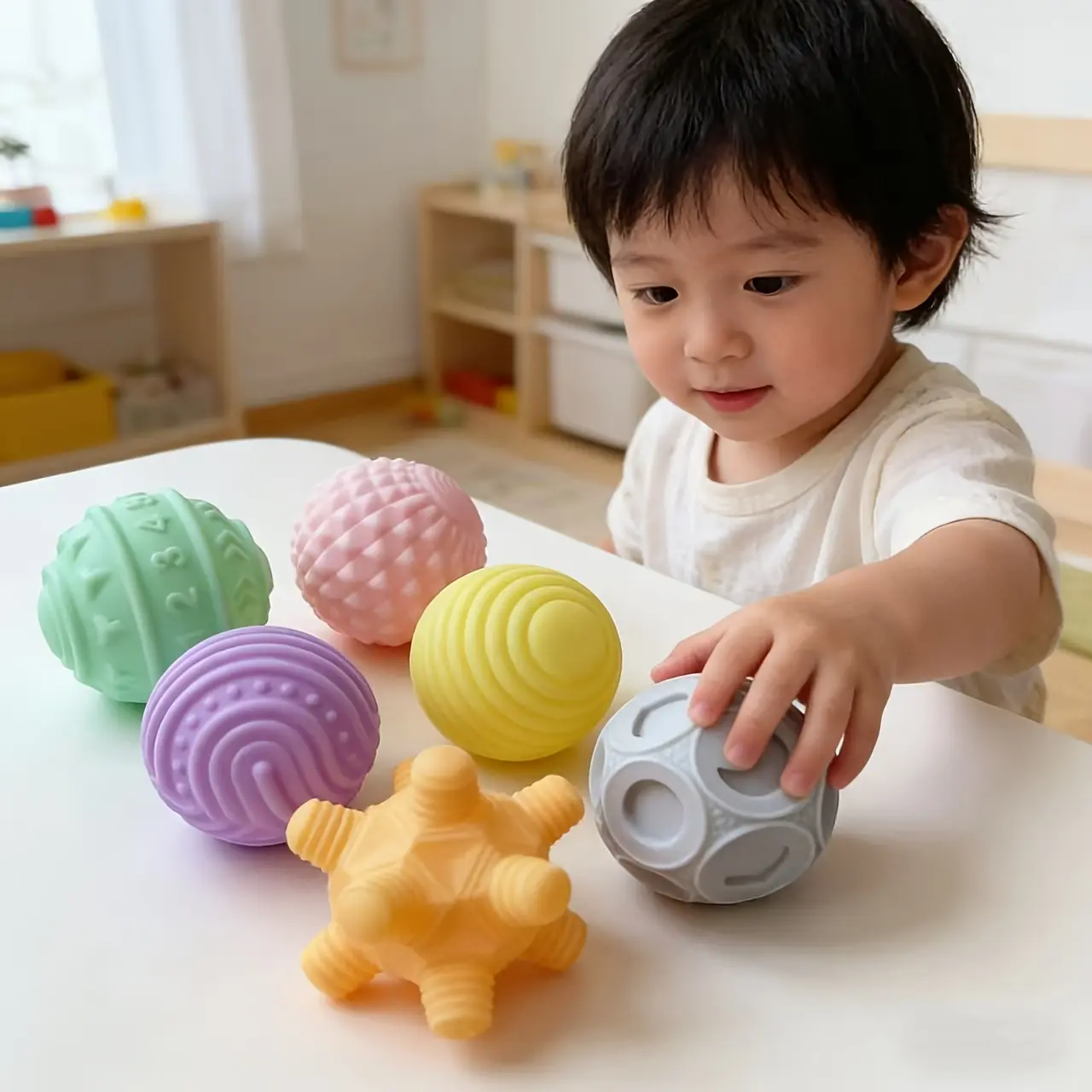 6Pcs Textured Sensory Balls, Tactile Touch Ball, Sensory Gift for Kids, Ideal Birthday Gift