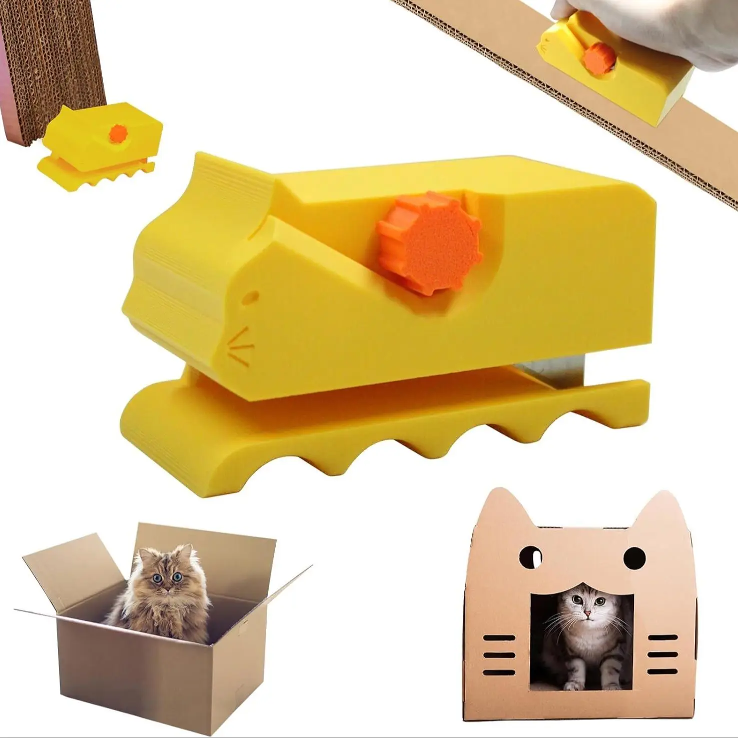 Cardboard Cutter, 1 Count 3D Printed Card Board Cutter, DIY Cat Design Handheld Cardboard Recycle Tool, Holiday Cardboard Cutting Machine
