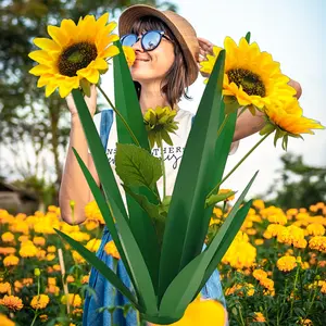 faux flower bouquet uv resistant colorful fake flower iron sunflower garden floor decoration, garden balcony decoration, home garden art, suitable for use on courtyard balconies, holiday gift