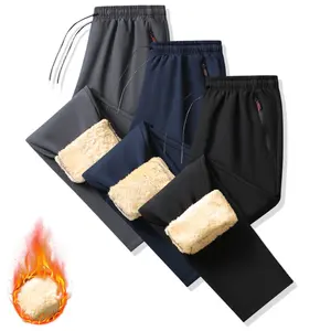 3PCS Men's Thick Fleece Lined Winter Pants - Cold Resistant Full Length Zippered Pockets - Straight Leg - Suitable for Skiing & Snowboarding - Outdoor Activities