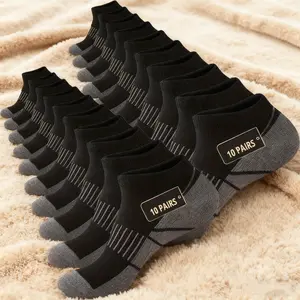10pcs Women's Low cut Ankle Socks - Soft, Lightweight, Breathable Casual Sports Socks, Spring/Autumn Solid Color Essential (Black, Grey, White), Seasonal Essential, Simple Sock Design, Comfortable