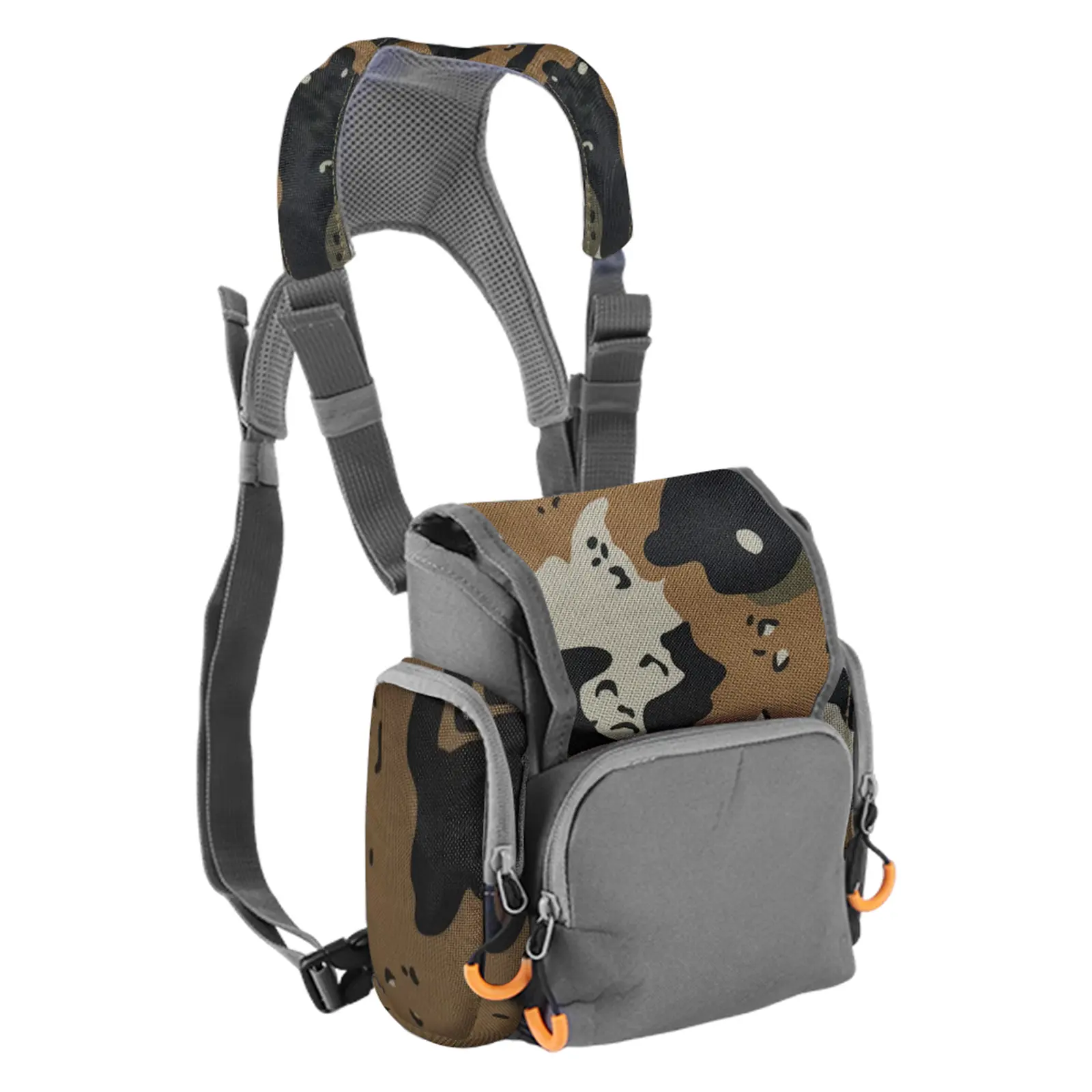 Sturdy Binocular Harness Chest Pack with Rangefinder Pouch - Adjustable Strap, Rainproof Cover, Magnetic Lid, Compact Shape, Waterproof Case for Hunting Hiking, Size, Printing, Zipper Closure, Water-Resistant