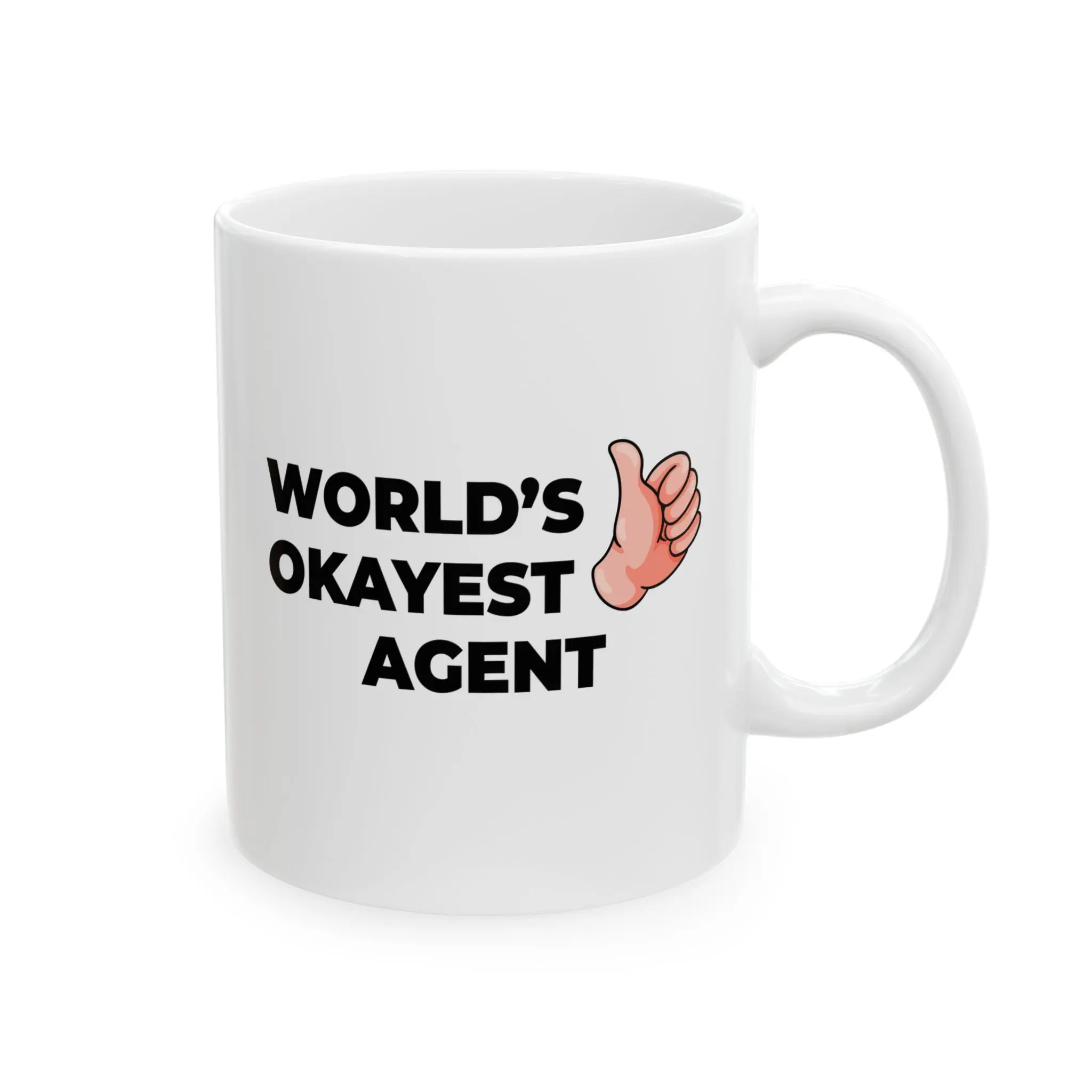 Taglines Gift Co. - World's Okayest Agent 11 oz Ceramic Mug - Novelty Coffee Tea Cup