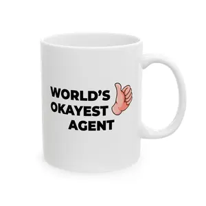 Taglines Gift Co. - World's Okayest Agent 11 oz Ceramic Mug - Novelty Coffee Tea Cup