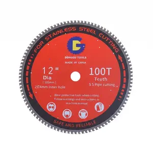 DONGGU TOOLS 305mm 100-tooth TCT Cold Saw Blade, Specialized for Cutting Steel and Stainless Steel, 12 Inches in Diameter，Metal cutting TCT saw blade 305mm 100 teeth,Stainless steel cold saw blade 12 inch 100T summervibes carbide tip gadgets