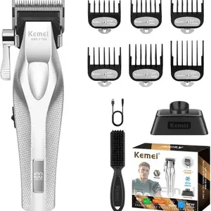 Kemei 1798 Professional Barber Hair Clipper Electric Cordless Hair Trimmer Powerful Rechargeable Hair Cutting Machine for Men 3000mah