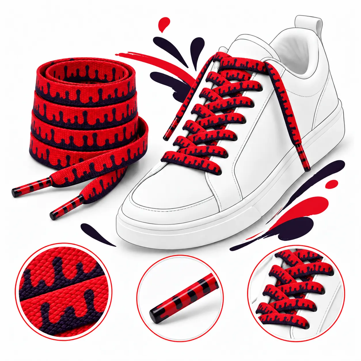 Cream to Purple-Red Gradient Shoelaces, Colorful Gradient Shoe Accessories for Hip Ballroom Footwear