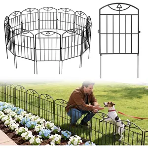 Garden Fence 17in (H) x21ft (L), 20 Pack Rustproof Metal No Dig  Barrier, Decorative Garden Border Fence Panels, for Dogs, Flower Bed, Patio