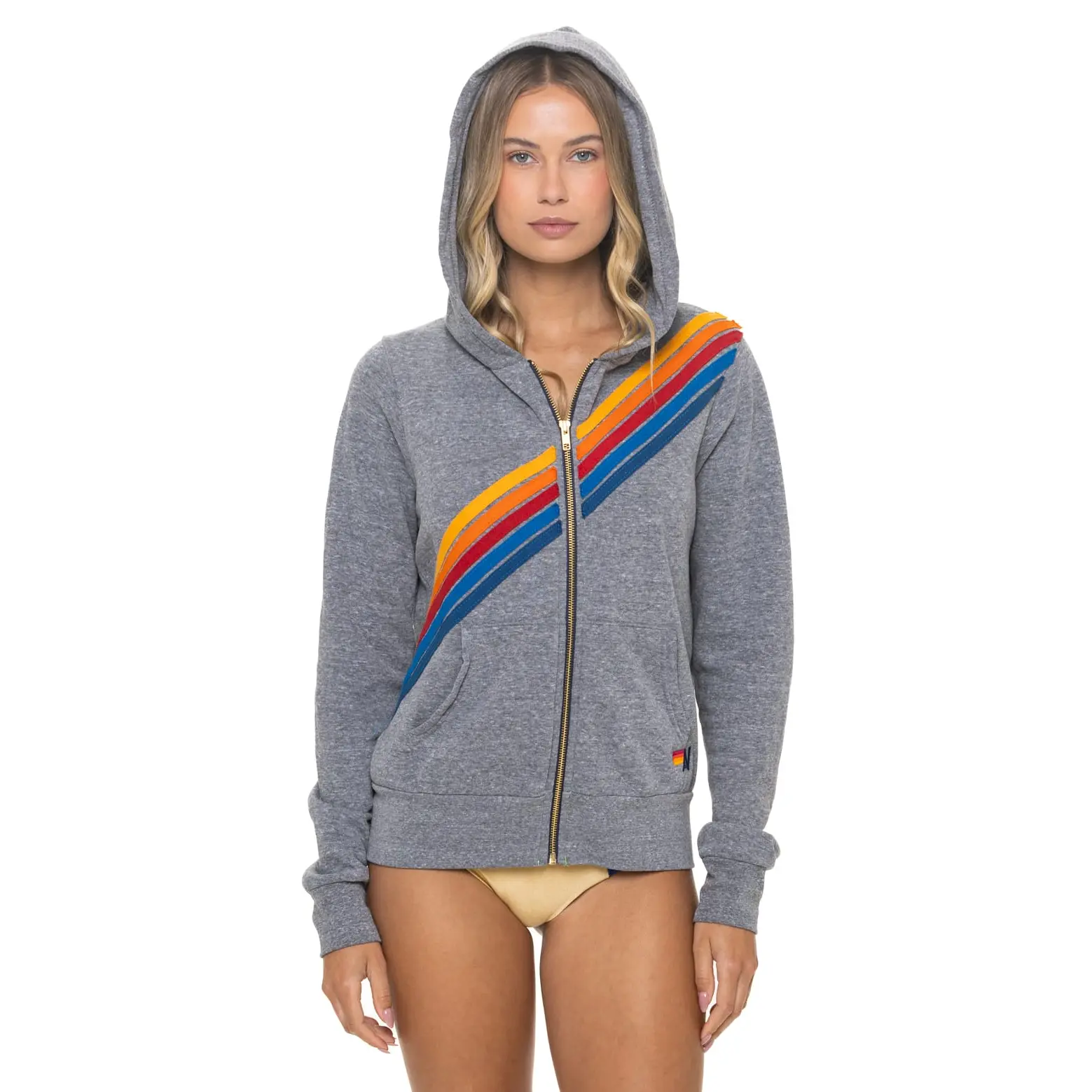 DISCO ZIP HOODIE - HEATHER GREY