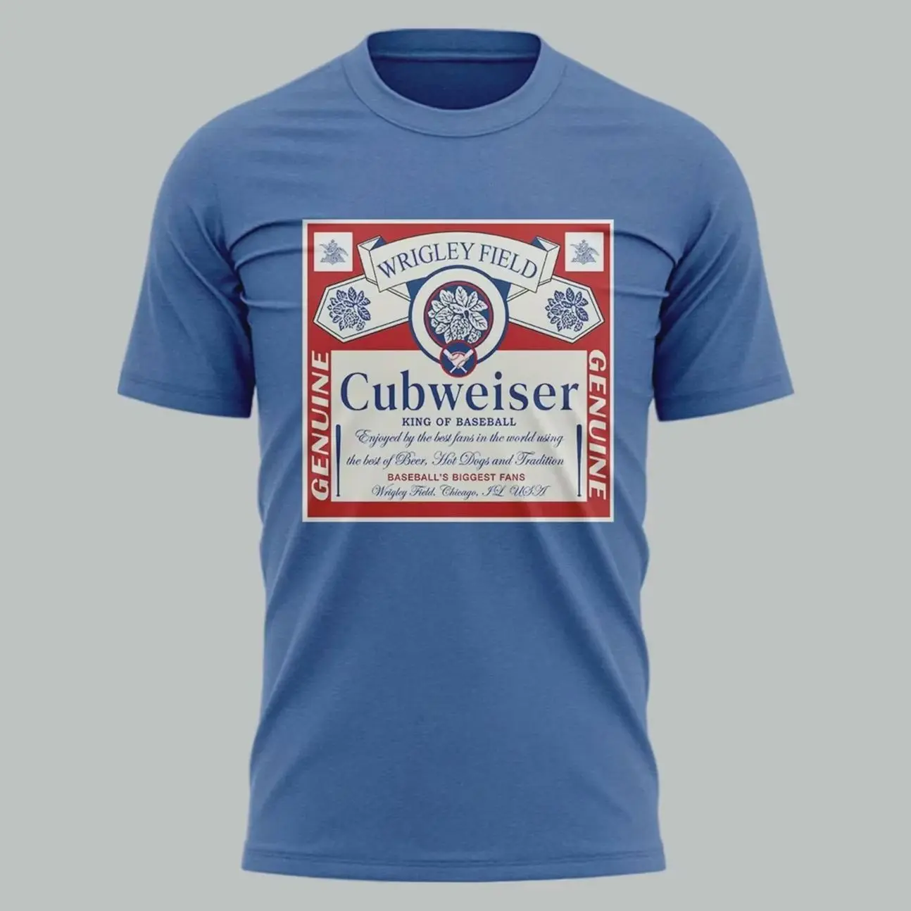 Cubweiser Vintage Baseball Fan Shirt, Chicago Baseball Tee Royal Blue, Wrigley Field Inspired T-Shirt, Funny Baseball Graphic Tee