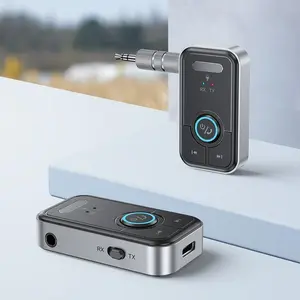 Car Bluetooth Receiver, Noise Cancelling 3.5mm AUX Bluetooth Car Adapter, Wireless Audio Receiver for Home Stereo/Wired Headsets, Hands-Free Calling