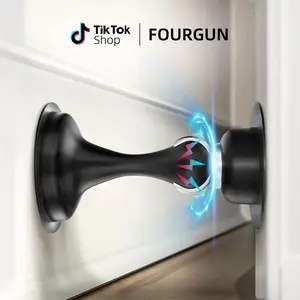 Door  Magnetic Door Catch - 2 Pack Stainless Steel Heavy Duty Door Holder Stops for Bottom Top of Door - Wall Floor Mounting No Drill 3D Adhesive & Screws Strong Magnet Keep Door Open home stopper doorknob