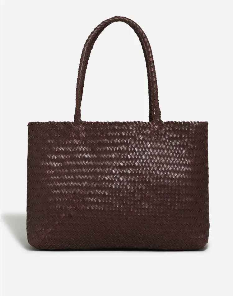 Madewell woven leather tote quiet luxury work shoulder bag