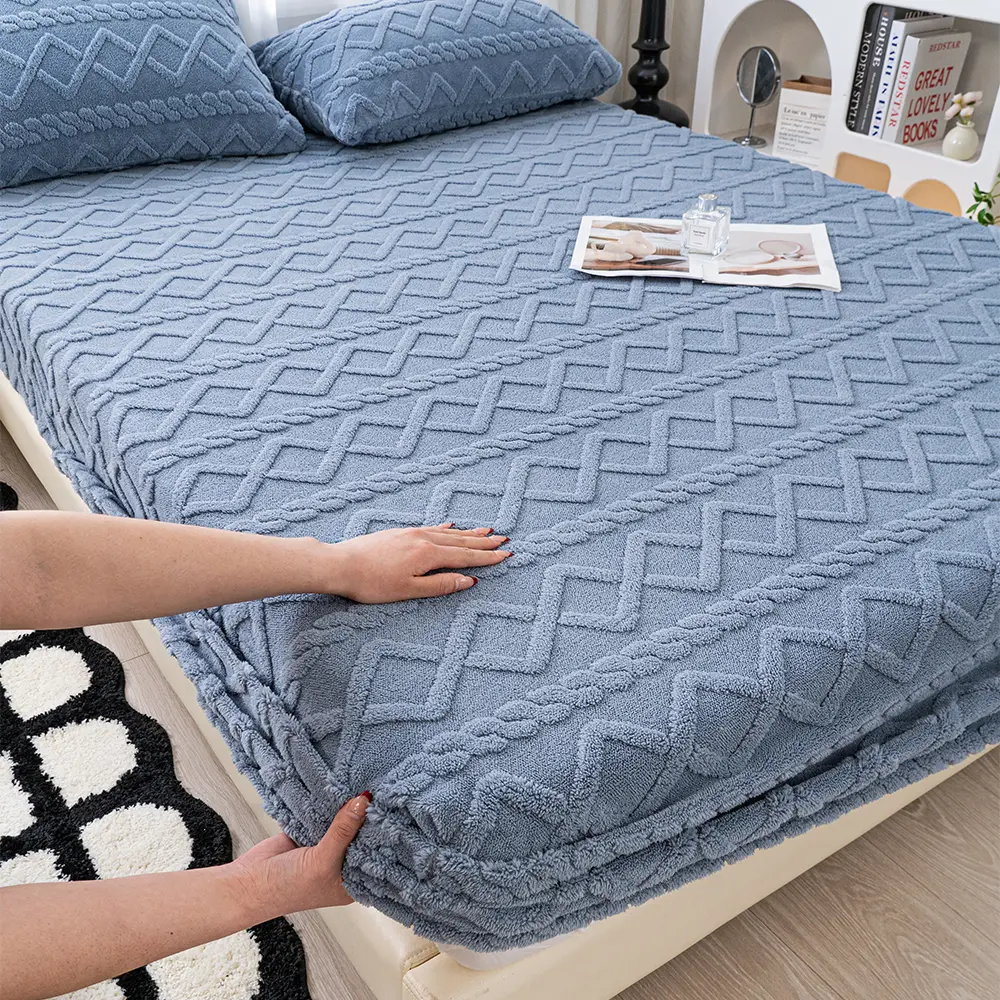 Blue-3PC (Fitted Sheet + 2 Pillowcases)