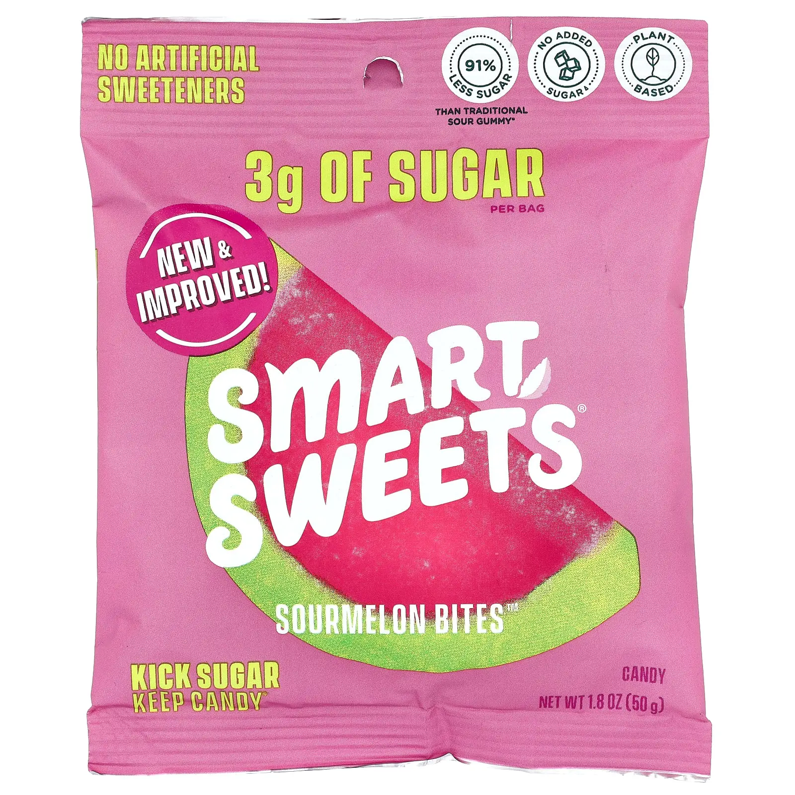 SmartSweets Sourmelon Bites™, Watermelon, 1.8 oz (50 g)