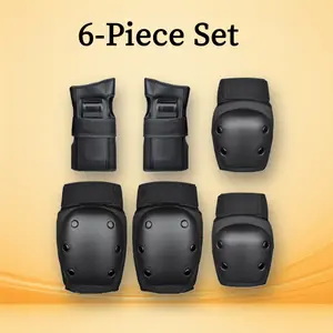 Kids & Adults 6-Piece Protective Gear - Knee Elbow Wrist Pads, Cycling Roller Skating Safety Set   16 guard snowboarding gear
