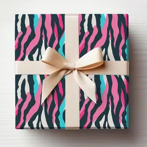 Zebra Wrapping Paper, Hot Pink Zebra Wrapping Paper Roll, Wild Animal Print Gift Wrap Roll Neon Pink Animal Print Wrapping Paper