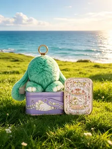 Handmade Plush Keychain with Designer Iron Box, Cute Hanging Decoration, Suitable for All Ages, Easter Basket Filler, Travel Accessory