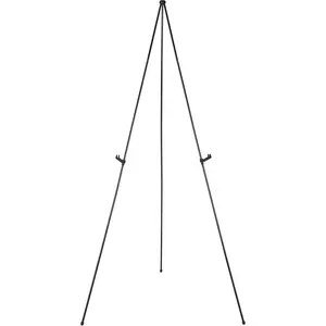 Basics Easel Display Stand, Instant Floor Poster, Lightweight, Collapsible and Portable with Tripod Base, Black Steel (supports 5 pounds)