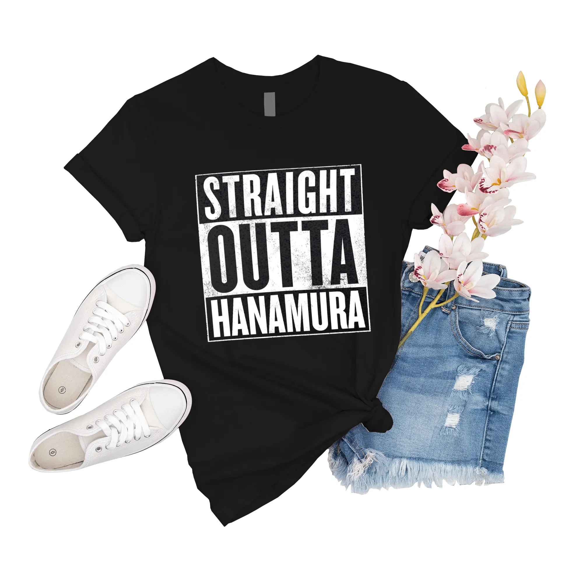 T-Shirt Unisex Genji Overwatch Straight Outta Hanamura Women Boy Novelty Family Tee Short Shirts Event Gift For Men Shirt