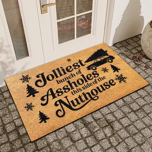 1 Christmas Tree Car Simple Drawing Diatomaceous Earth Anti Slip And Absorbent Indoor And Outdoor Printed Door Mats Kitchen Dining Room Bathroom Bedroom Decor Holiday Home Decor Home Decorative Rug