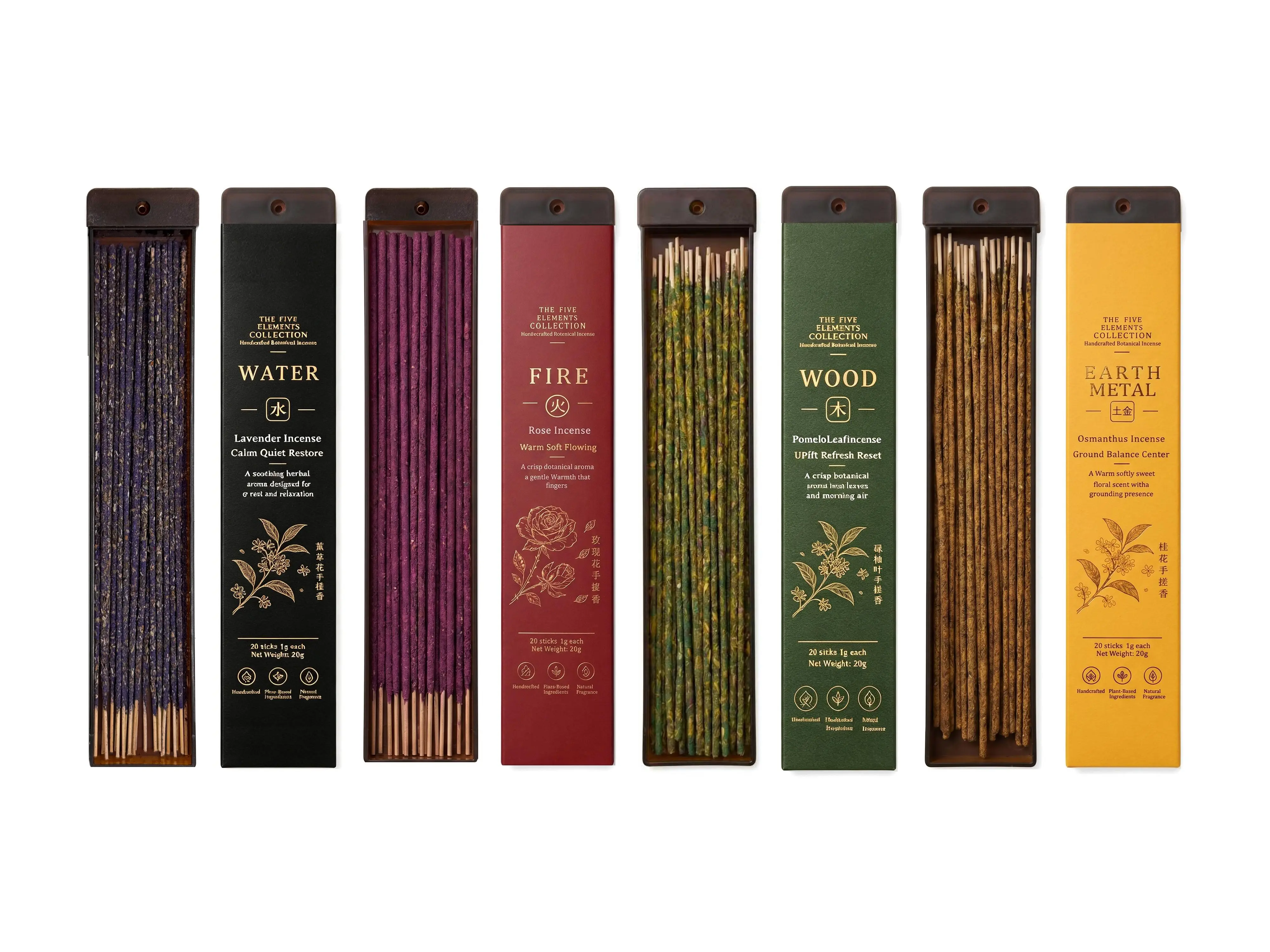 Natural Botanical Lavender Scented Tea with 5-Elements Fragrance Incense Set - Aroma, Sleep Aid for Insomnia Relief, Calming, Yoga, Meditation Support, Taupe China-Origin Exclusive Collectibles, Shipped from Beijing