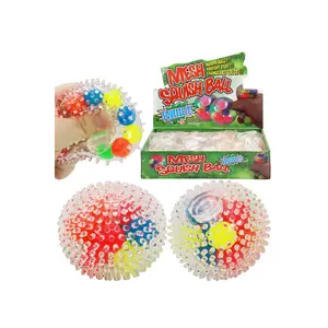 (1) Clear Spiky Colorful Squish Ball Toy