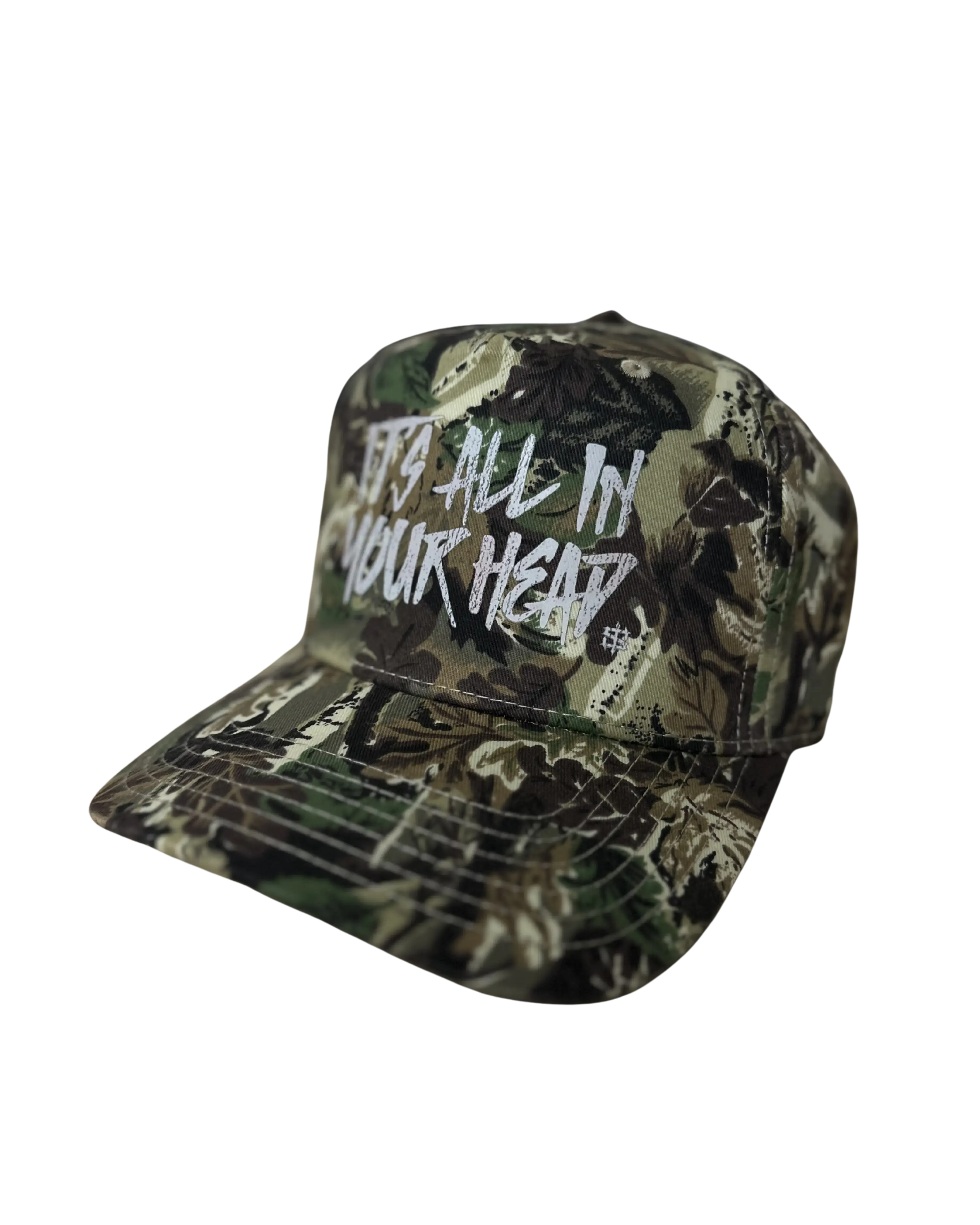 All In Your Head Wood Camo Trucker Camouflage Snapback Hat